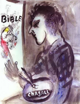 Marc Chagall Painting - Self Portrait with a Palette contemporary Marc Chagall